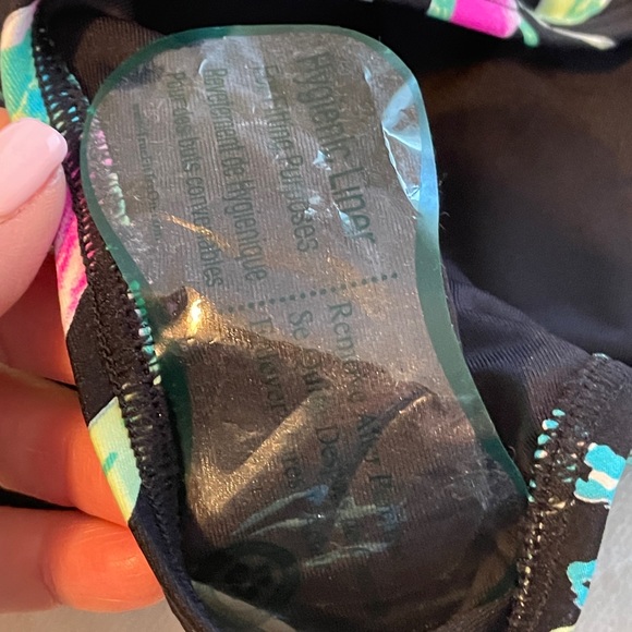 NWT Kate Spade Multicolor Floral Shoulder Tie V-Neck One-Piece Swimsuit. Large. - Picture 7 of 12